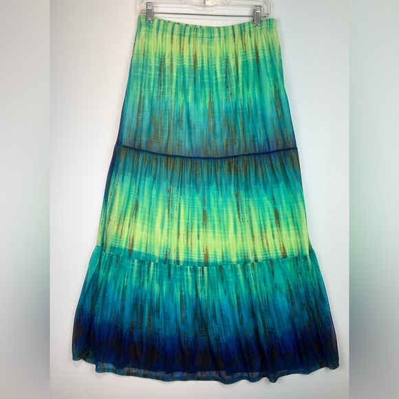 💲8️⃣ New Directions Maxi Skirt SIZE M- 3 Tiers, Mesh, Inside lining to knee - Picture 2 of 9
